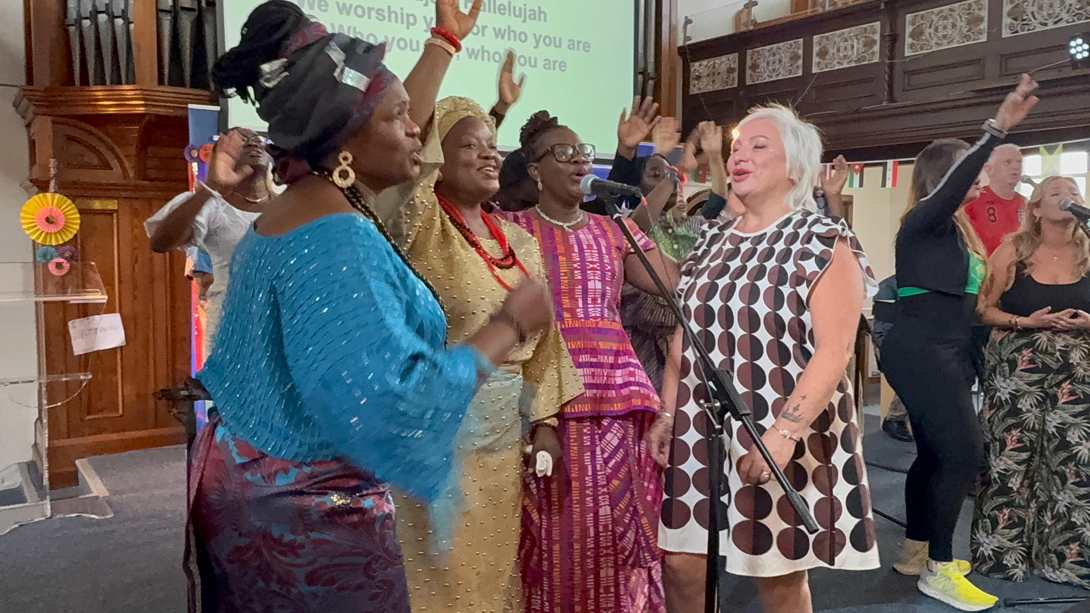 Ministering on stage at Darlington Event