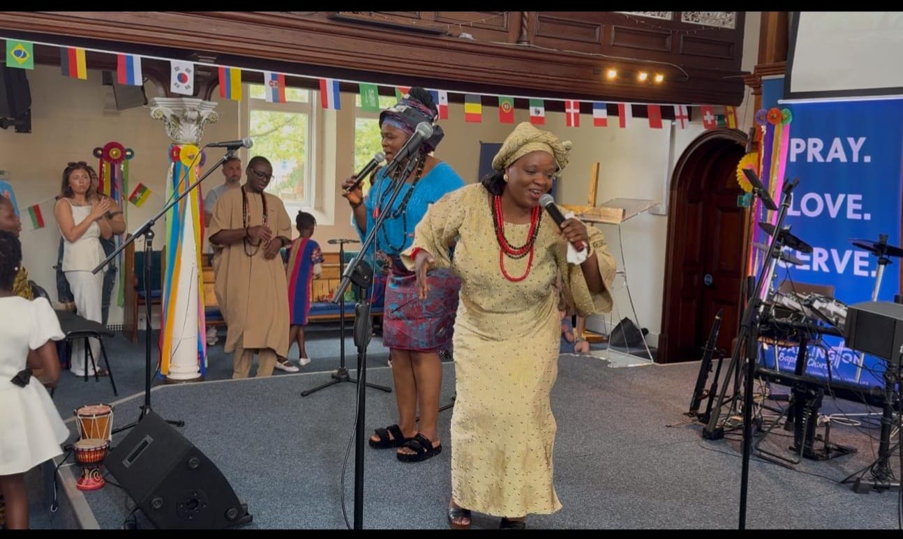 Ministering on stage in Darlington Event