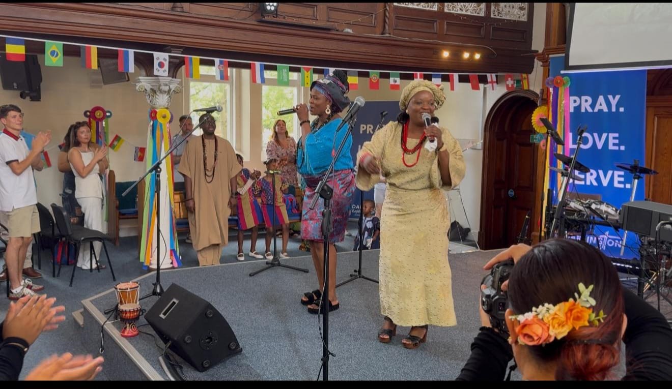 Ministering on stage in Darlington Event