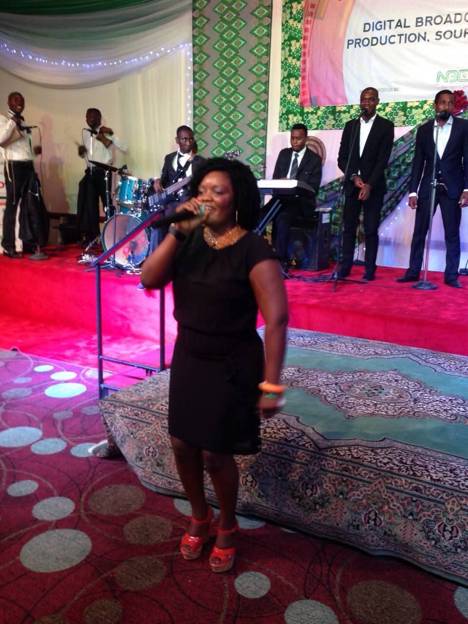 Performing live on stage in an event in Lagos