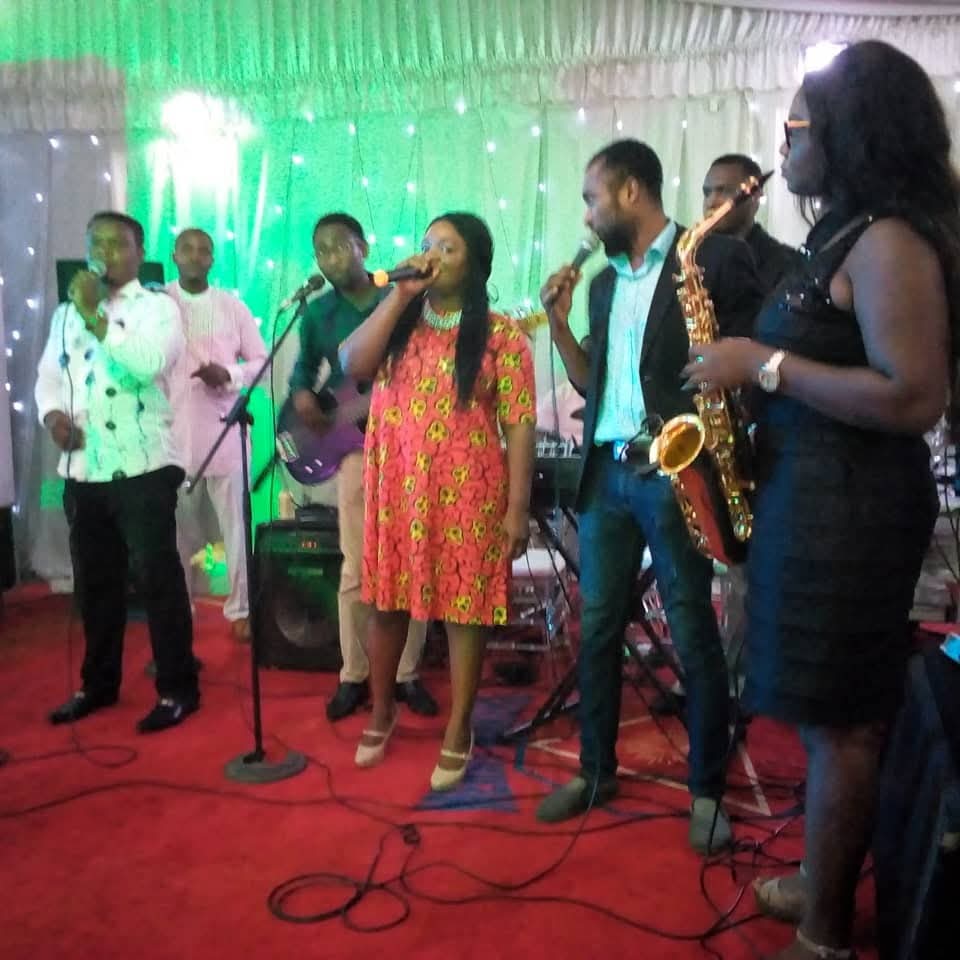 Live on stage at a Wedding Party